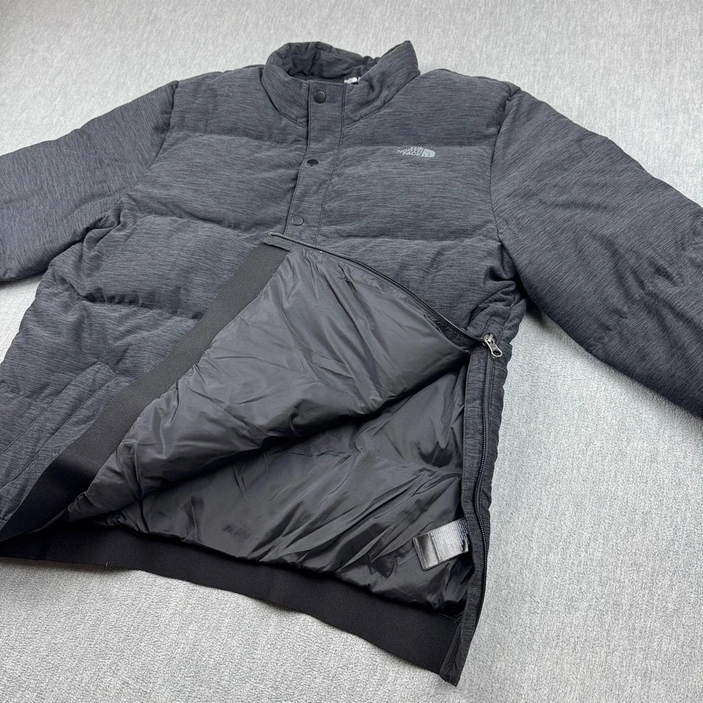 The North‎ Face Jacket Mens Large Gray Eros 550 Goose Down Puffer Light 1/2 Snap